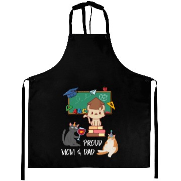 Discover Cat School Student, Proud Mom & Dad Aprons