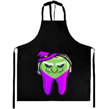 Discover Evil Green Witch Tooth For Dentist On Halloween Aprons