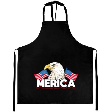 Discover Merica Bald Eagle US Flag Independence Aprons