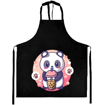 Discover Panda Bear Boba Milk Tea Funny Bubble Tea Lovers Aprons