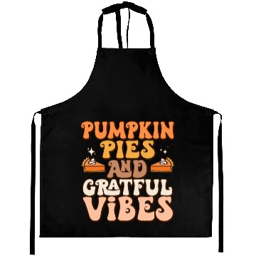Discover Retro Pumpkin Pies Grateful Vibes Thanksgiving Aprons