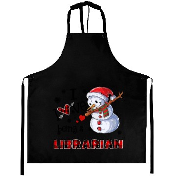 Discover I Love Being A Librarian Snowman Dab Christmas Aprons