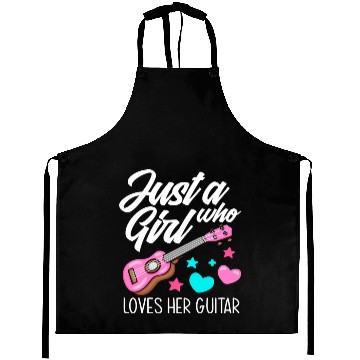 Discover Guitar Girl Guitar Player Aprons