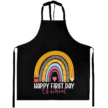 Discover Happy First Day Of School Rainbow Leopard Aprons