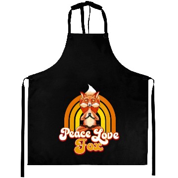 Discover Womens PEACE LOVE FOX Cute Fox Lover Fox V Neck Aprons