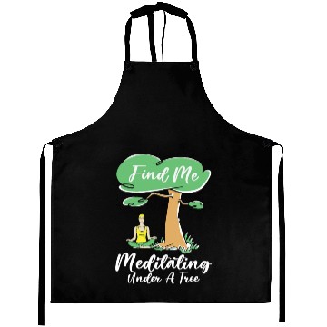 Discover Serenity Meditating Nature Fan Spiritual Yoga Aprons