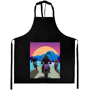 Discover Dirt Bike Rider Sunset Mountain Road Aprons