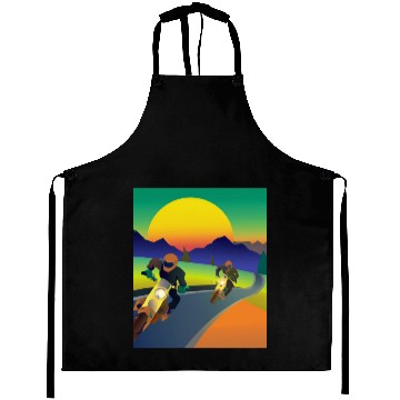 Discover Dirt Bike Rider Sunset Mountain Road Aprons