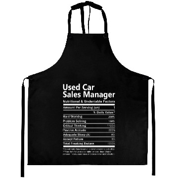 Discover Used Car Sales Manager Aprons - Nutritional And U