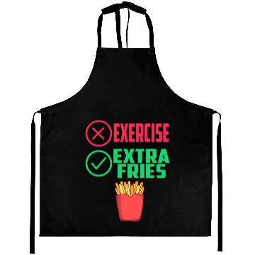 Discover Exercise Extra Fries Chips Workout Gym Aprons