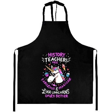 Discover School Unicorn Funny Saying History Teacher Gift Aprons