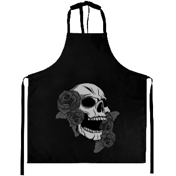 Discover Black Skull Roses Aesthetic Goth Gothic Aprons
