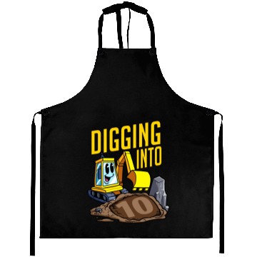 Discover Excavator Driver Digging Into 10 Birthday Aprons