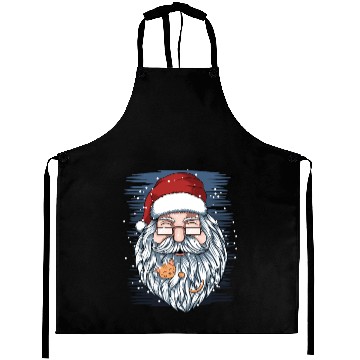 Discover santa and kittens merry christmas Aprons