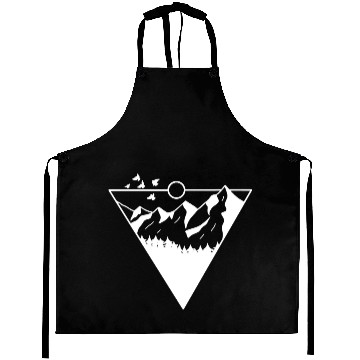 Discover Bird and mountain retro vintage sunset Aprons