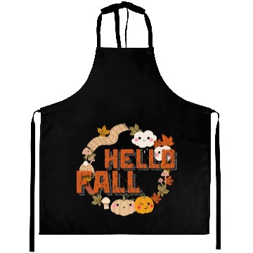 Discover Hello Fall Cute Nature Autumn leaves Pumpkins Aprons