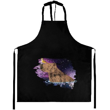 Discover Distressed Capybara And Bird Nature Animal Rodent Aprons