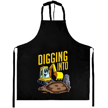 Discover Excavator Driver Digging Into 8 Birthday Excavator Aprons