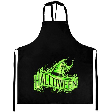 Discover Green Witch Hat Costume For Halloween Aprons