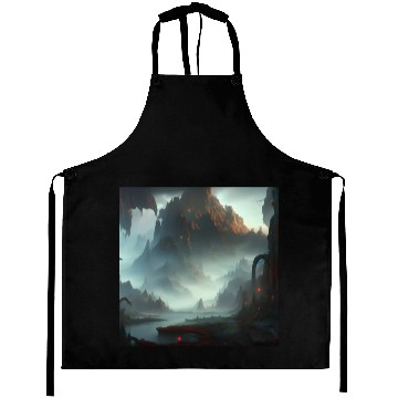 Discover Misty Mountains in a Fantasy Scene Aprons