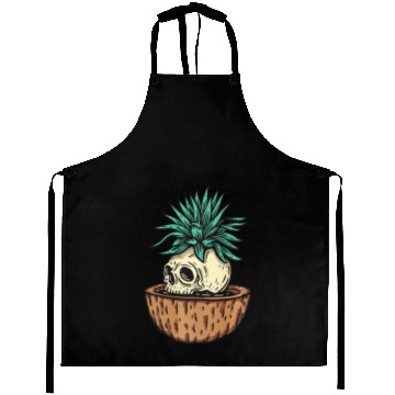 Discover Funny Cool Skeleton Plant Nature Aprons