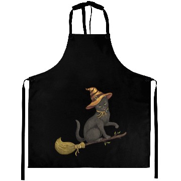Discover Black Cat Witch Aprons
