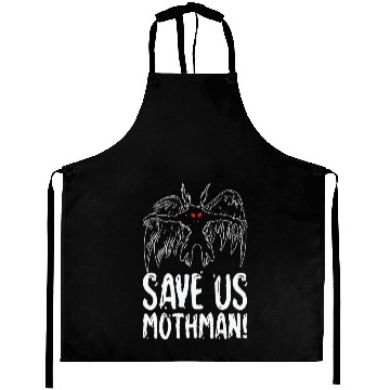 Discover Halloween Mothman Mythical Line Art Beast Monster Aprons