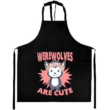 Discover Cute Halloween Werewolf For Trick Or Treat Aprons
