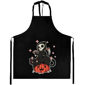 Discover Grim Reaper On A Halloween Pumpkin A Trick Or Aprons