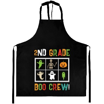 Discover 2nd Grade Boo Crew, Teacher Halloween Aprons