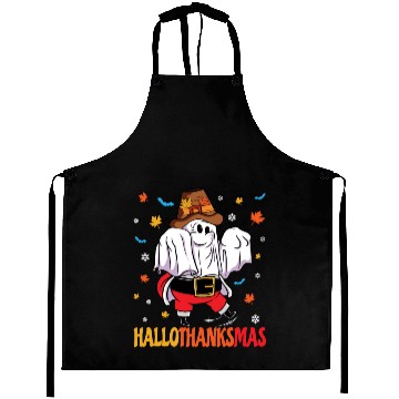 Discover Happy Hallothanksmas Halloween Thanksgiving Santa Aprons