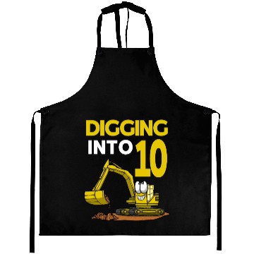 Discover Excavator Driver Digging Into 10 Birthday Aprons