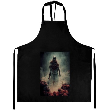 Discover Zombie soldier with smoking skulls Aprons