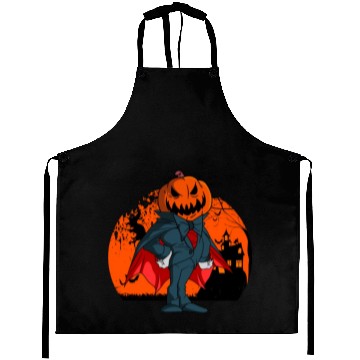 Discover Vampire Pumpkin Head Jack O' Lantern Halloween Aprons