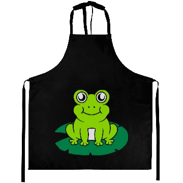 Discover Cute frog sitting water lily Aprons