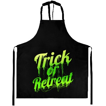 Discover Green Spiderweb Letter Trick Or Retreat Halloween Aprons