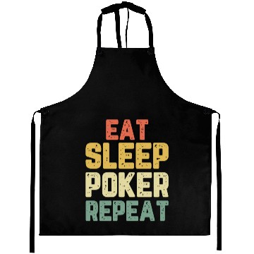 Discover Eat Sleep Poker Repeat Player Funny Lover Vintage Aprons