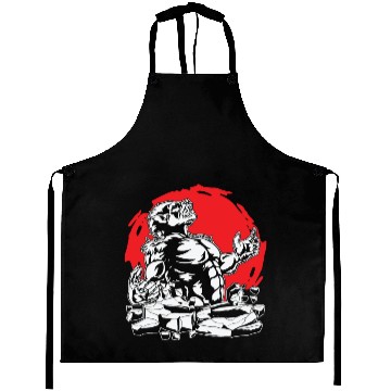 Discover Halloween Monster Line Art Werewolf Horror Aprons
