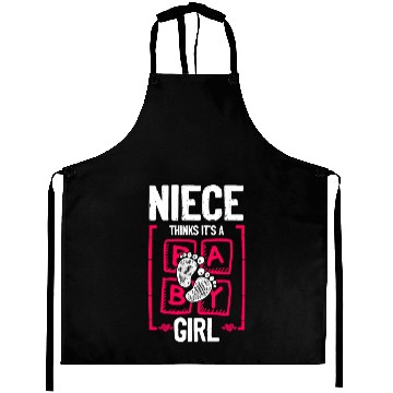 Discover Niece Thinks It's a Girl Gender Reveal Funny Baby Aprons