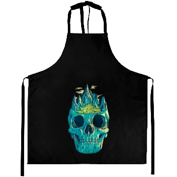 Discover Funny Skull Nature Hiking Team Aprons