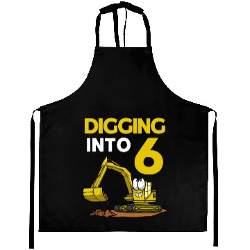 Discover Excavator Driver Digging Into 6 Birthday Excavator Aprons