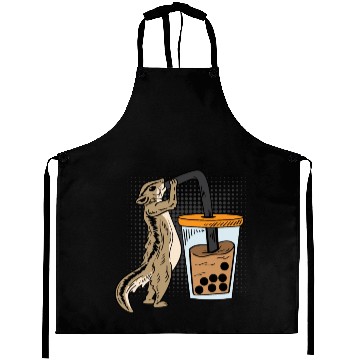 Discover Squirrel Bubble Tea Drinker Gift Aprons