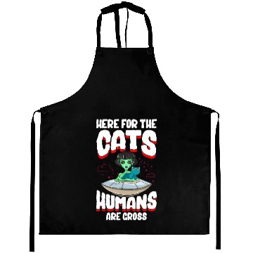 Discover Alien Cat Abductor Halloween Humorous Trick Aprons