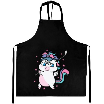 Discover Unicorn playing Golf Fabulous Creature Sport Aprons