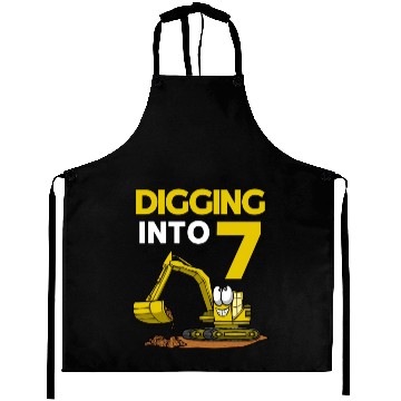 Discover Excavator Driver Digging Into 7 Birthday Excavator Aprons