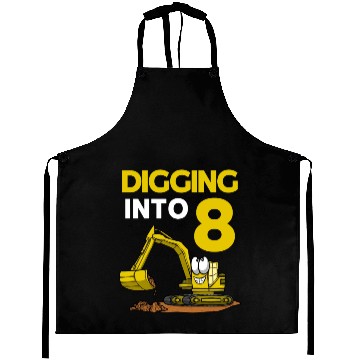 Discover Excavator Driver Digging Into 8 Birthday Excavator Aprons