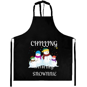 Discover chilling with my snownie,winter Aprons