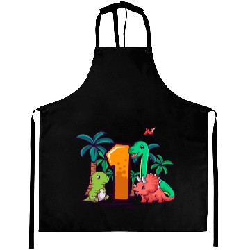 Discover 1st Birthday T-Rex Triceratops Dinosaur 1 Year Aprons