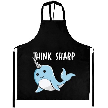 Discover Think Sharp Narwhal Unicorn Of The Sea Animal Aprons