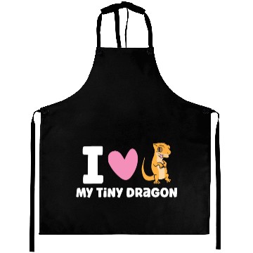 Discover I Love My Tiny Dragon Reptile Pet Crested Gecko Aprons